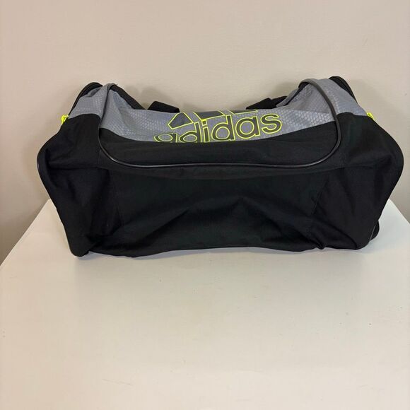 Adidas Grey with Black and Neon Yellow Small Duffle Bag Unisex - Picture 3 of 6